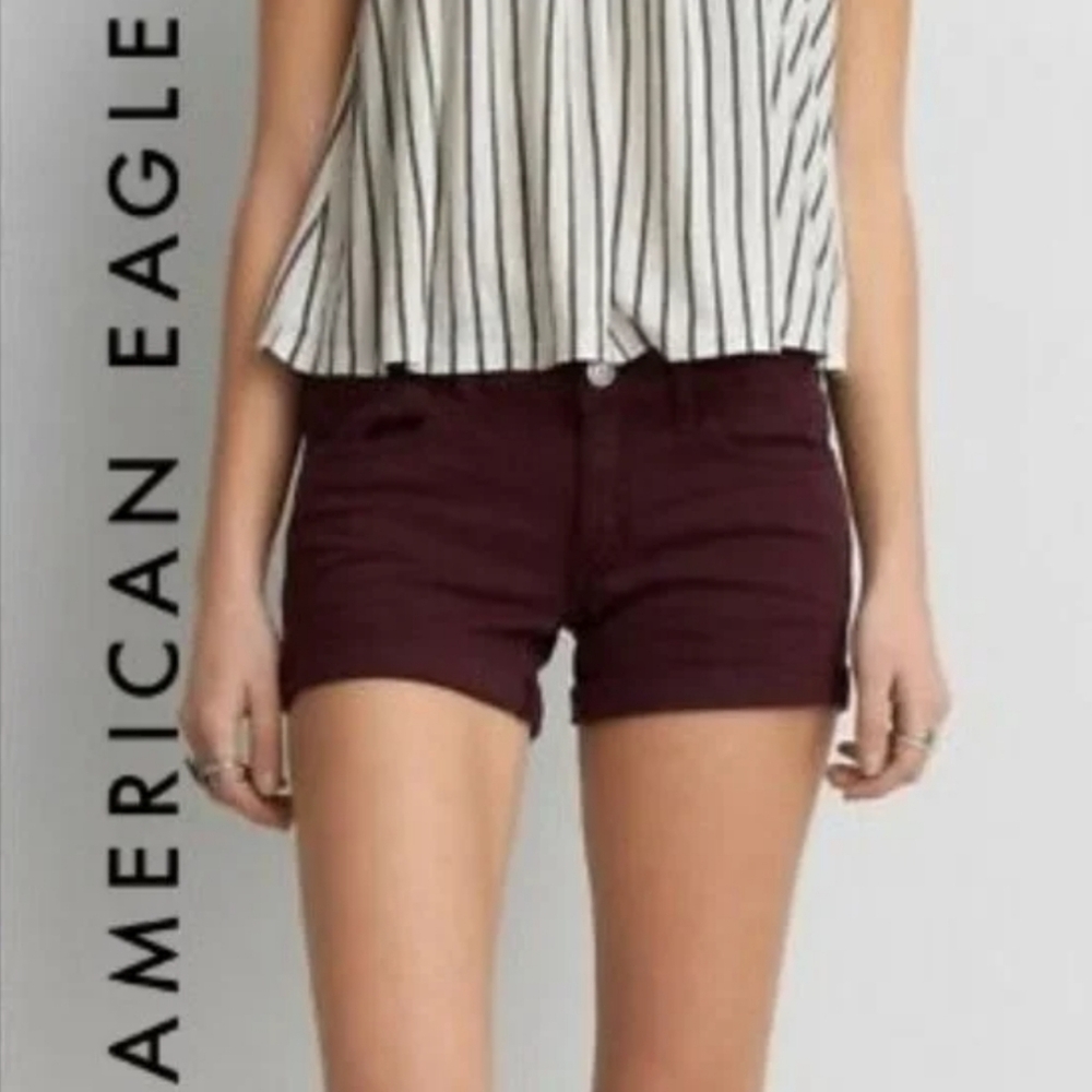 American Eagle Burgundy Shorts